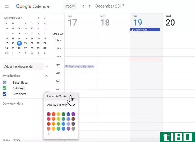Google Calendar and Tasks