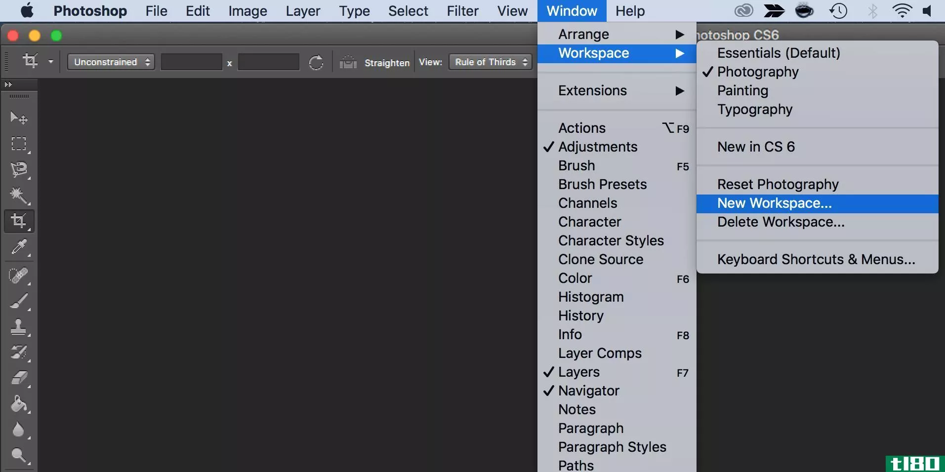 create a workspace in photoshop