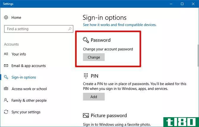 change password - windows 10 questi***