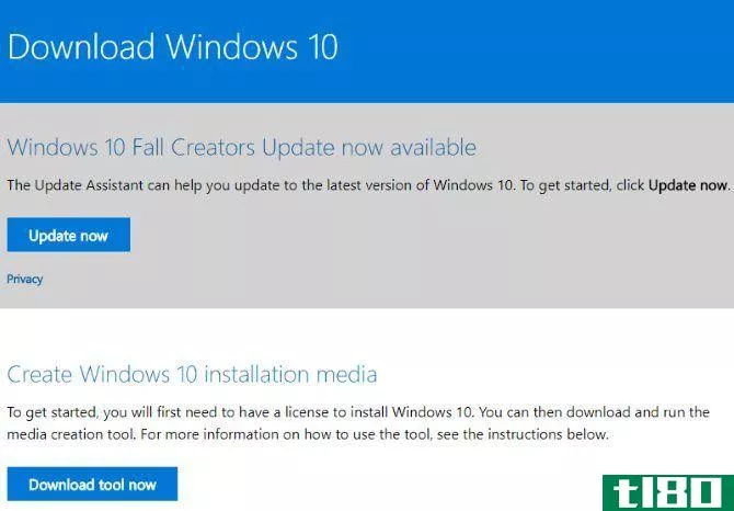 Download Windows 10 from Microsoft