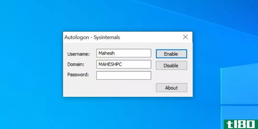 Use Autologon to automatically sign in to a user account on Windows 10