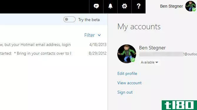 Microsoft account settings