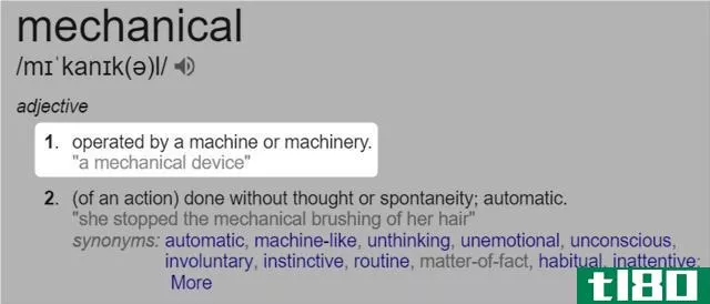 google defined mechanical