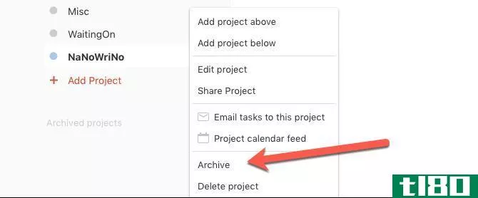 missed todoist features archive projects
