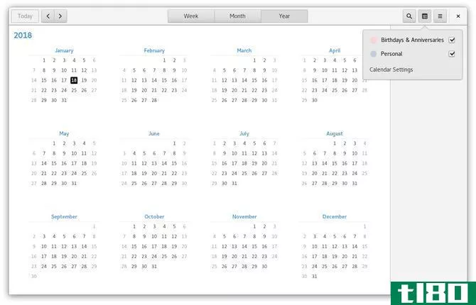 GNOME calendar app