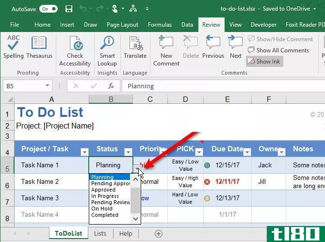types of excel lists to ease data entry