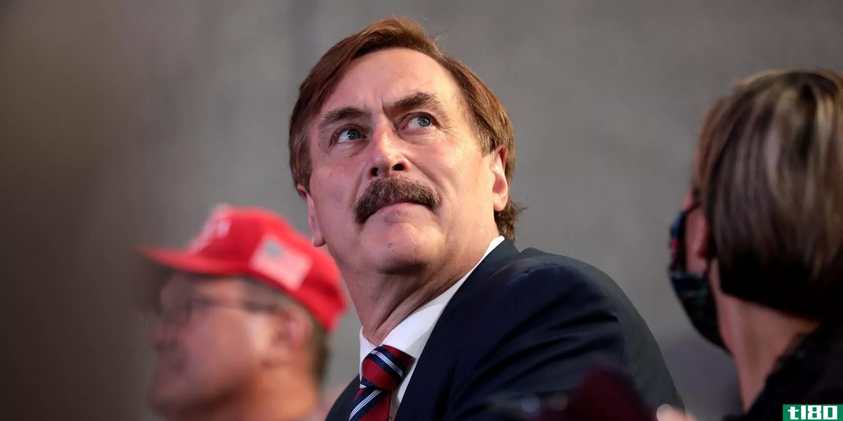 A closeup photo of Mike Lindell