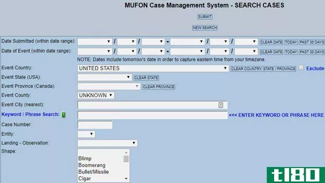 mufon ufo database