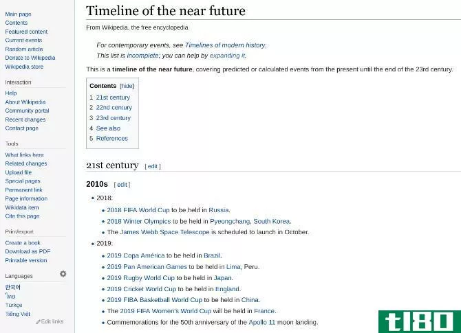 sites that predict timeline of humans and earth
