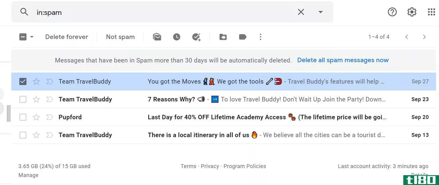 Not Spam Gmail Web App