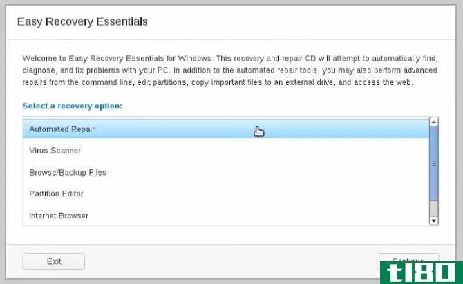 easy recovery essentials app windows 10