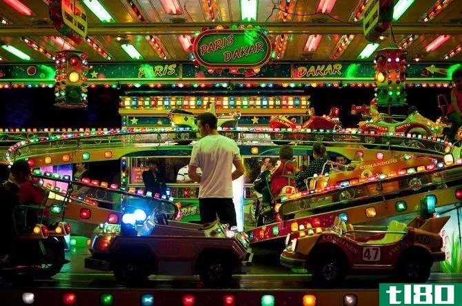 man at a carnival ride