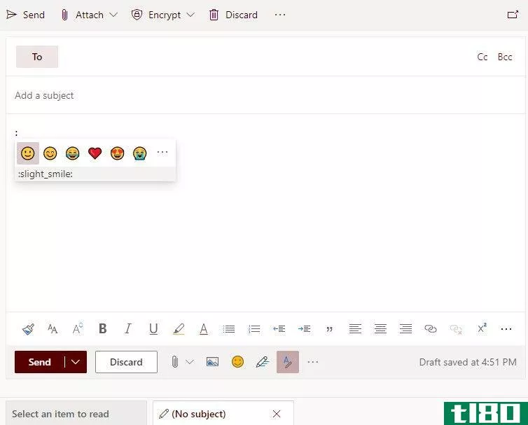 Typing emojis into Outlook