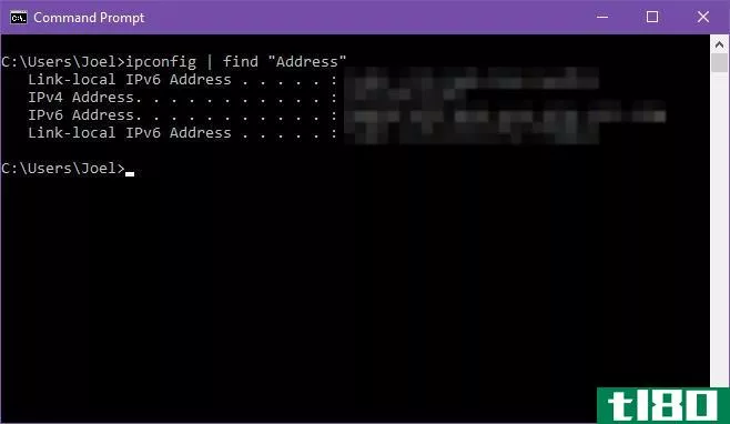 Filtered Command Prompt output