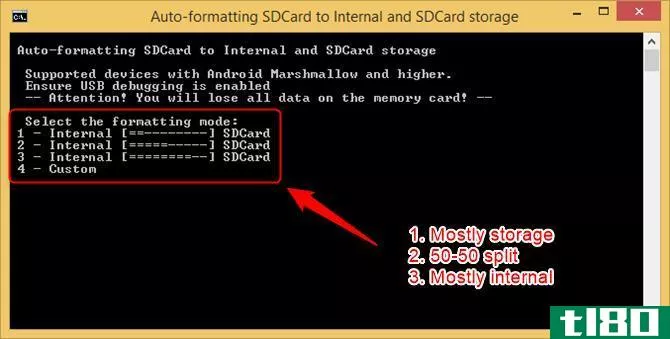 format using microsd partition resize tool