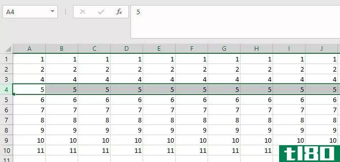 select entire row excel