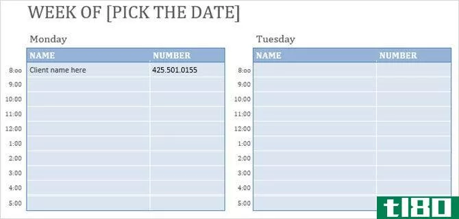 appointment calendar template word