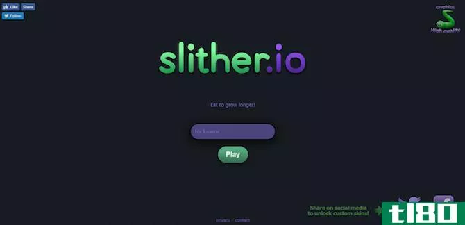 slither start page
