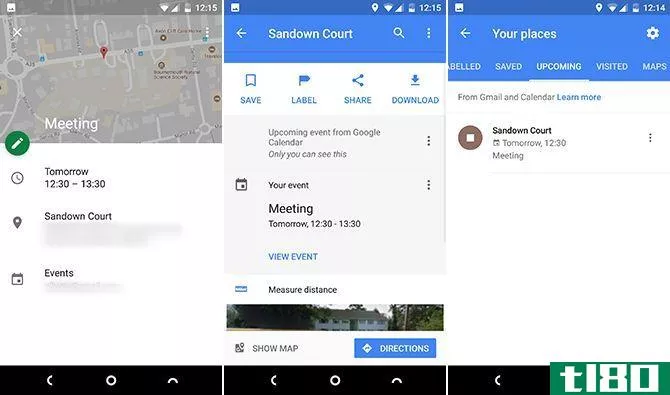 google maps android calendar gmail integration
