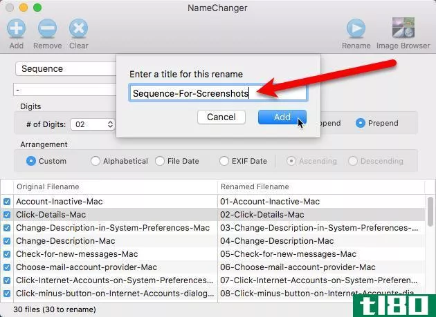 enter title for rename mac namechanger