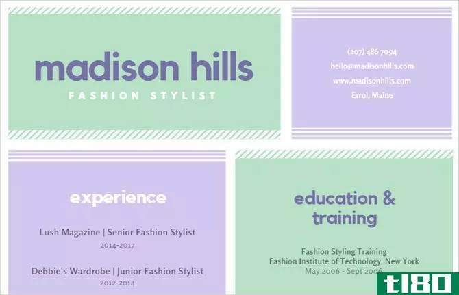 canva fashion stylist resume template