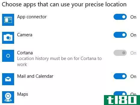 windows 10 apps location services