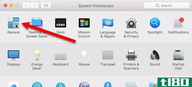general in system preferences mac