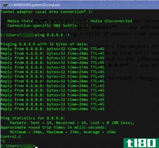 command prompt ping command