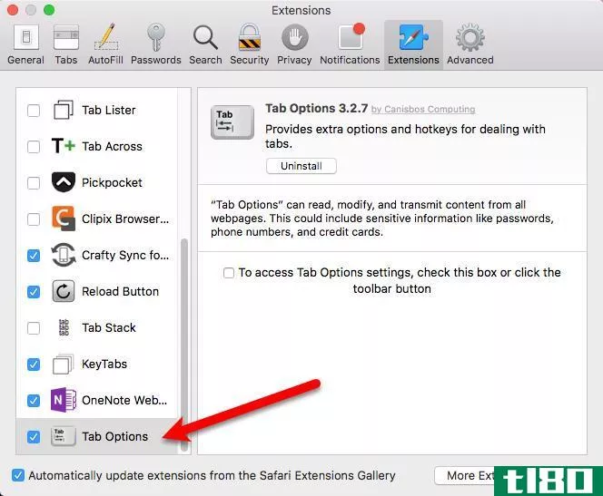 extension added to safari