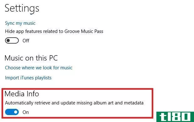 groove music turn off metadata