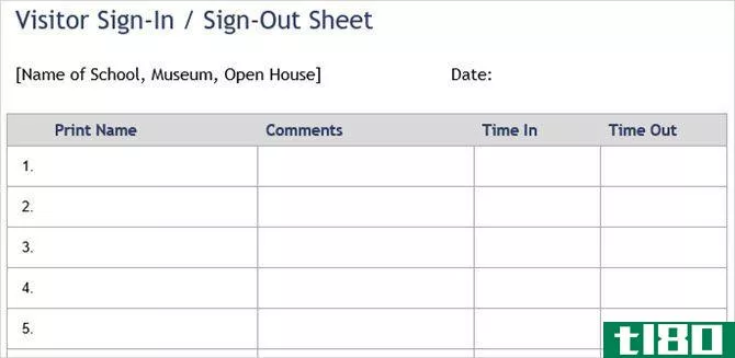 visitor sign-in template word vertex42