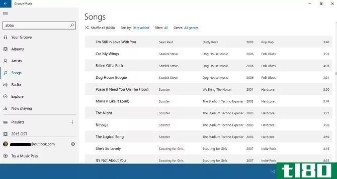 groove music layout