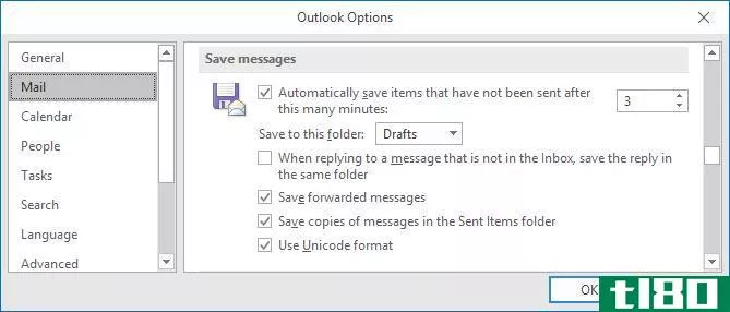outlook save messages