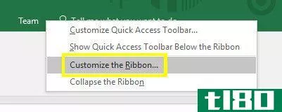 customize the ribbon excel