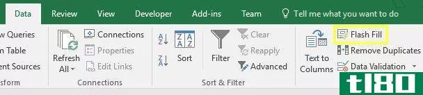 flash fill button excel