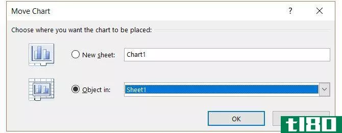 move chart excel