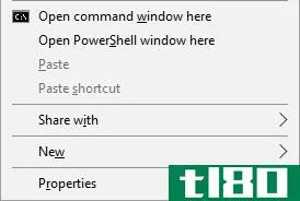 open command prompt window here