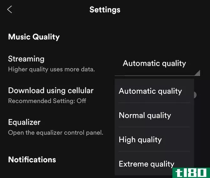 music streaming quality spotify