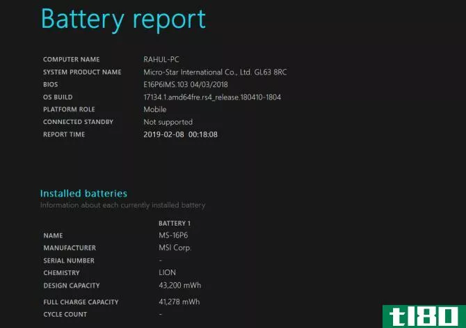 powercfg battery report ****ysis