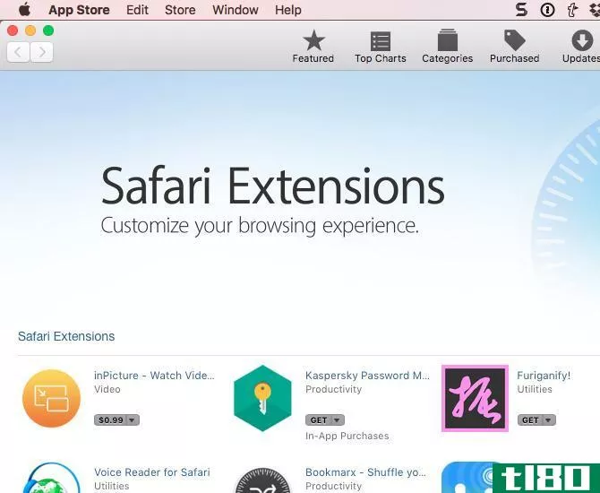 safari extensi*** in the mac app store