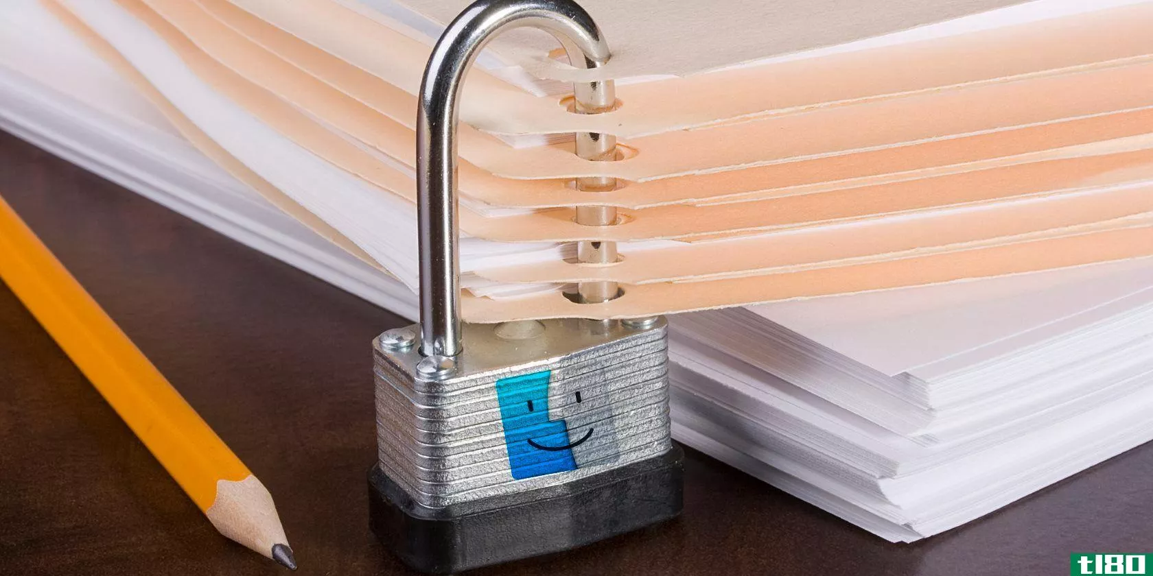 stack-of-folders-closed-by-a-metal-lock