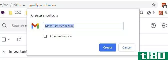 Create Gmail desktop shortcut from within Chrome.