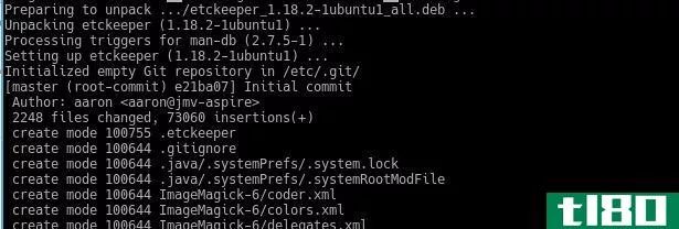 optimize backup etckeeper init