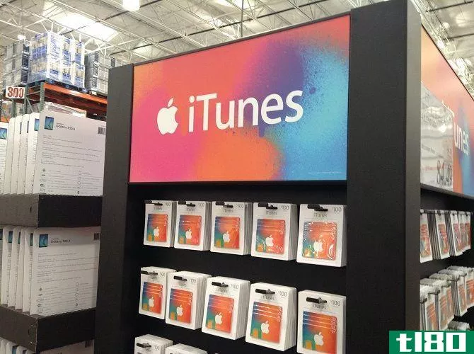 rack of itunes gift cards