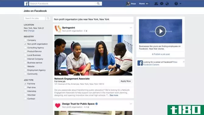 Facebook Jobs screenshot