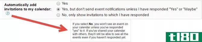 google calendar invitation settings