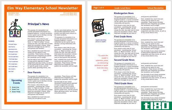 newsletter template school