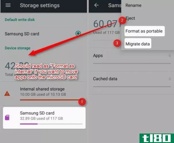 format internal storage microsd android