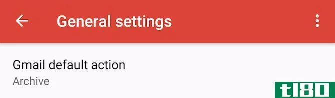 gmail archive android default action