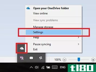 onedrive settings windows 10